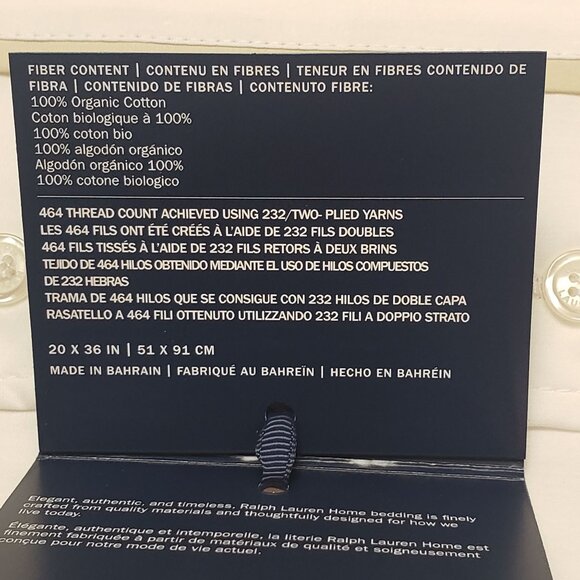 Ralph Lauren Home Palmer Percale King Sham Sand Dune Organic Cotton 20"x 36" NWT - Picture 10 of 16